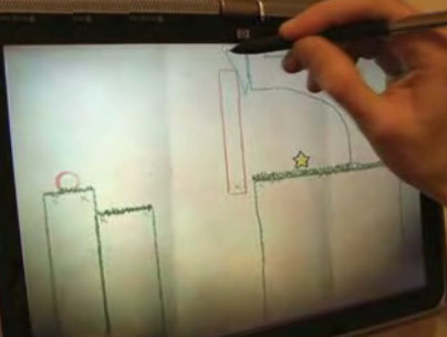 Crayon Physics Deluxe on a tablet PC