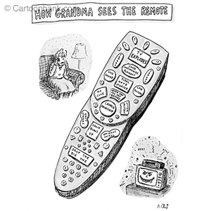 How grandma sees the remote: a New Yorker Cartoon. 