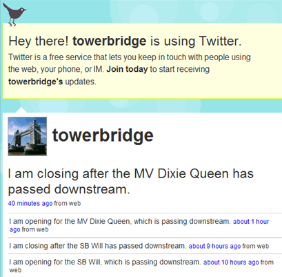 Tower Bridges Twitter stream