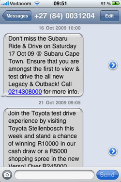 Subaru & Toyota: Spamming me with no chance to opt out